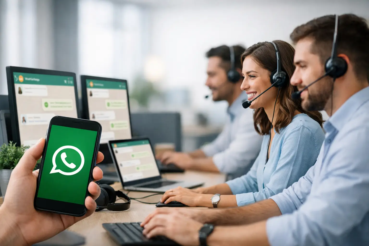 WhatsApp para varios agentes: ¿dispositivos vinculados o bandeja compartida?